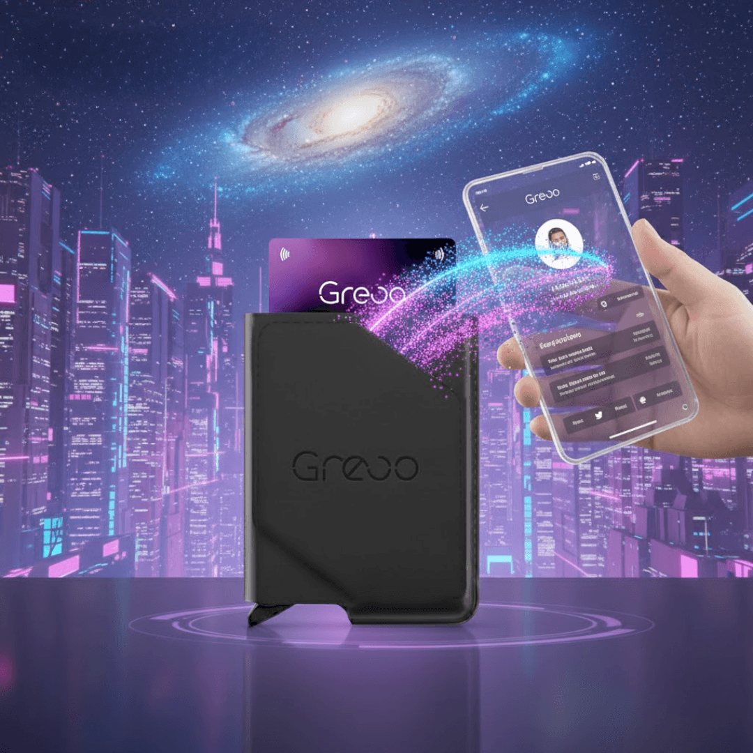 Grevo RFID-protected leather smart wallet